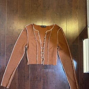 SHEIN Brown Knit Cardigan